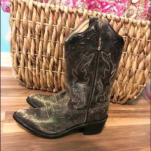 Old West Cowboy Boots with Shimmer & Distressing